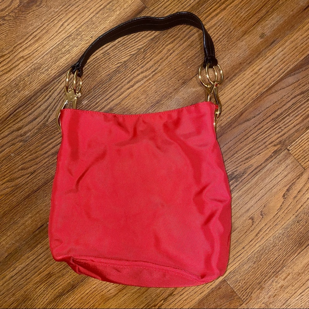 EUC JPK Paris Red Handbag with Black Strap and Gold Hardware